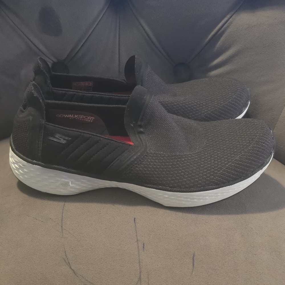 Skechers Goga Max Red and Yellow Sneakers - Picture 7 of 16